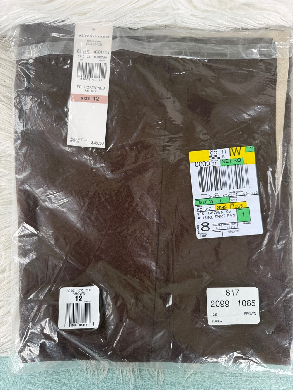 Alfred Dunner Brown Proportioned Short Pants NWT